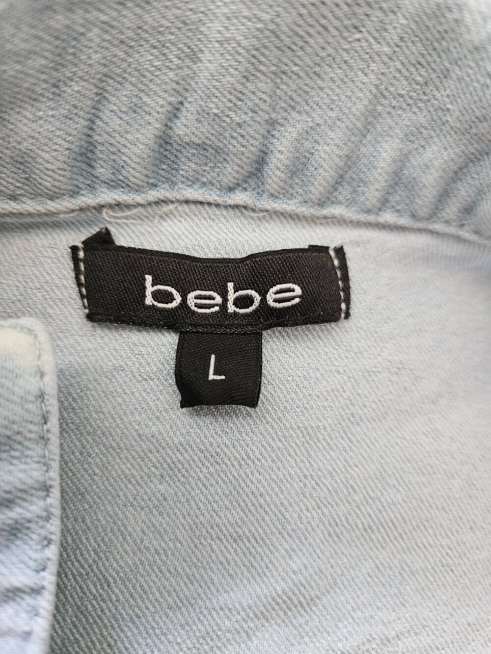 BEBE Sleeveless Front Button Denim Dress - Picture 5 of 5
